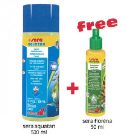 Подобрител за вода SERA AQUATAN 500мл. + Sera Florena FREE - течен тор за сладководни аквариумни растения